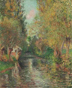 Pissarro Prints: The Wash House at Bazincourt, 1884. Creator: Pissarro, Camille (1830-1903)
