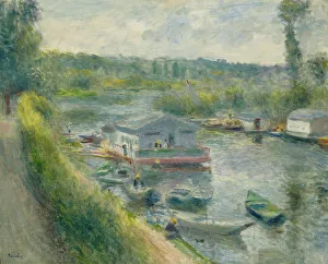 Floating Prints: Wash-House Boat At Bas-Meudon, c1874. Creator: Pierre-Auguste Renoir
