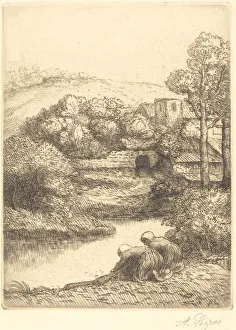 Washhouse Prints: Wash-house, called The Washerwomen'(Le lavoir, dite Les Laveuses')