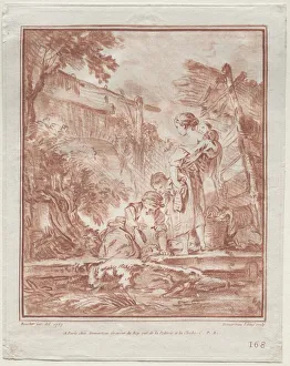 Gilles Demarteau Prints: The Washerwoman, 1767. Creator: Gilles Demarteau (French, 1722-1776)