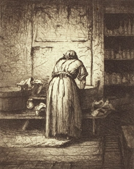 The Washerwoman, 1877. Creator: Henry Farrer