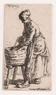 Charles émile Jacque French Gallery: Washerwoman (Laveuse), 1850. Creator: Charles-Emile Jacque (French, 1813-1894)