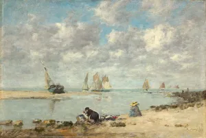 Boudin Collection: Washerwoman near Trouville, c. 1872 / 1876. Creator: Eugene Louis Boudin