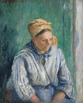 Washerwoman Prints: Washerwoman, Study, 1880. Creator: Camille Pissarro