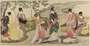 Stream Gallery: Washing Cloth in a Stream, c. 1797. Creator: Utagawa Toyokuni I