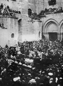 The Washing of the Feet, Church of the Holy Sepulchre, Jerusalem. Artist: The American Colony