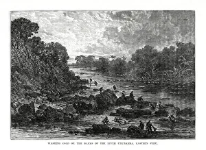 Washing gold on the banks of the Urubamba River, Peru, 1877