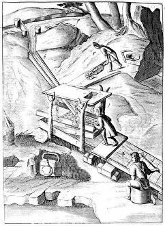Washing ore to extract gold, 1683