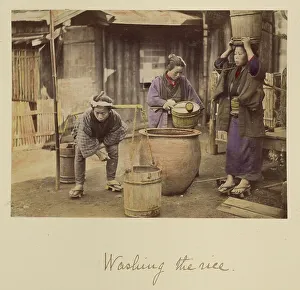 Workwear Prints: Washing the Rice, about 1873-1883. Creator: Shinichi Suzuki I