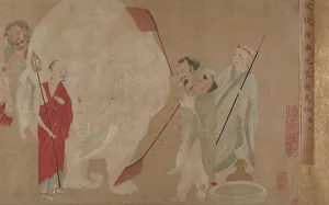 Handscroll Prints: Washing the Sacred Elephant. Creator: Unknown