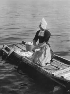 Washing in the Zuider Zee, Volendam, Netherlands, c1934