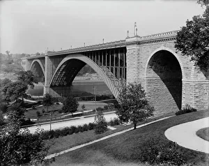 Speedway Prints: Washington Bridge from east end, New York, c1901. Creator: Unknown