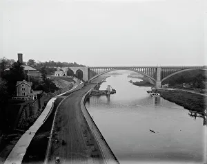 Speedway Prints: Washington Bridge and speedway, New York, c1900. Creator: Unknown