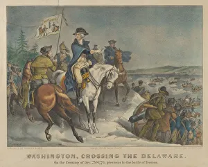 Currier And Ives Prints: Washington, Crossing the Delaware-On the Evening of Dec