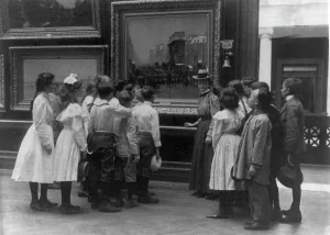 Cyanotypes 1890 1900 Gmgpc Prints: Washington, D.C. public schools - art gallery field trip - viewing painting