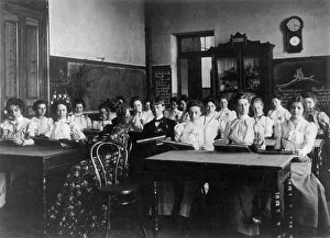 Washington, D.C. public schools - Normal School class examining flowers, (1899?). Creator: Frances Benjamin Johnston