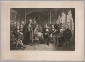 Washington Irving and his Literary Friends at Sunnyside, 1864. Creator: Thomas Oldham Barlow