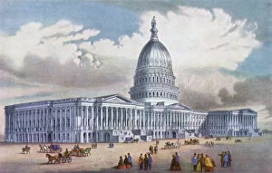 Washington, United States Capitol, 19th century.Artist: Currier and Ives