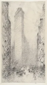 Etching In Black Prints: Washingtons Birthday - Fifth Avenue & 23rd Street, 1916