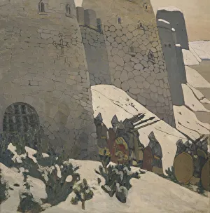 Rerich Prints: The Watch, 1905. Artist: Roerich, Nicholas (1874-1947)