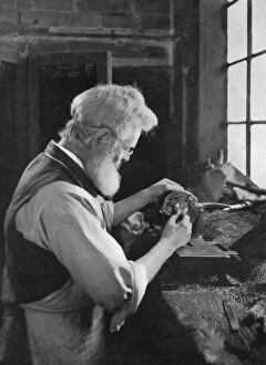 Artisan Gallery: A watch cap maker at work, 1911-1912.Artist: AL Hitchin
