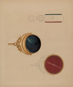 Watch Chain Prints: Watch Fob, 1935 / 1942. Creator: Isidore Steinberg