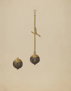 Watch Chain Prints: Watch Fob, c. 1936. Creator: Bertha Semple