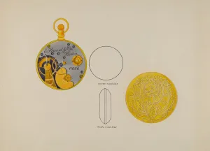 Clockwork Prints: Watch, Frame and Case, c. 1936. Creator: Harry G Aberdeen