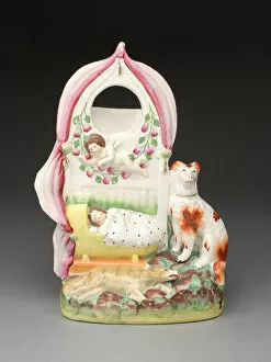 Guarding Collection: Watch Holder, Staffordshire, c. 1830. Creator: Staffordshire Potteries