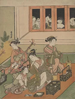 Prostitution Gallery: The Watchers and the Watched, 1764-72. 1764-72. Creator: Suzuki Harunobu