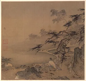 Ma Yuan Prints: Watching the Deer by a Pine Shaded Stream, 1127-1279. Creator: Ma Yuan (Chinese, c