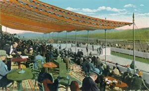 Club House Gallery: Watching the Races in front of Club House, Agua Caliente Jockey Club, c1939