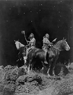 Flathead Prints: Watching for the signal-Nez Percé, c1910. Creator: Edward Sheriff Curtis