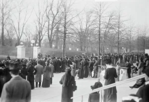 Wilson Thomas Woodrow Prints: Watching White House, 1913. Creator: Bain News Service