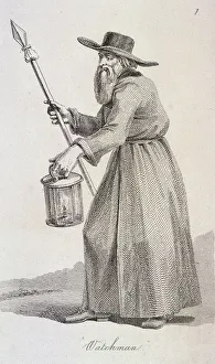 John Thomas Prints: Watchman, (c1640?), Cries of London, (c1819?). Artist: John Thomas Smith