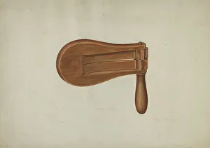 Rattle Prints: Watchman's Rattle, c. 1941. Creator: Leonard Battee