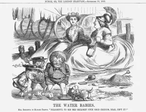 Bathing Machine Prints: The Water Babies, 1865. Artist: John Tenniel