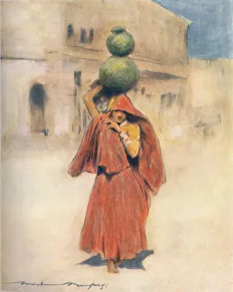 Flora Annie Steel Prints: A Water-carrier, 1905. Artist: Mortimer Luddington Menpes