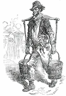 Buckets Prints: Water-Carrier at Hampstead, 1850. Creator: Unknown