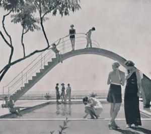 Wolff Gallery: A water-chute for a swimming bath, , 1935. Artist: Paul Heinrich August Wolff