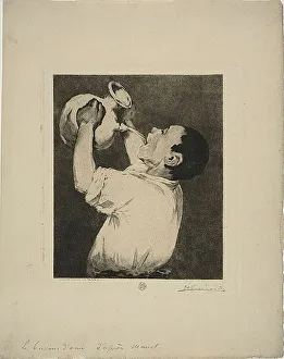 Guerard Henri Charles Prints: The Water Drinker, 1884. Creator: Henri-Charles Guerard