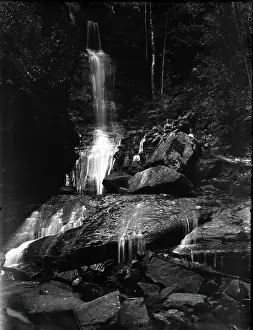 Lestrange Robert Augustus Henry Prints: Water fall - location unknown - possibly Tamborine Mountain - FG Walker & MSD Walker t
