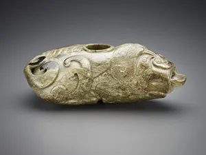 Jade Nephrite Prints: Water holder: tiger, Ming dynasty, 1368-1644. Creator: Unknown