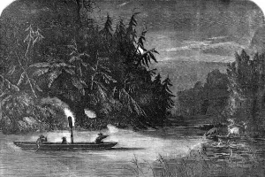 Canoeing Prints: Water-Hunting for Deer: a Night Scene on the River Susquehanna