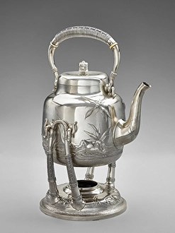 Water kettle with lid and stand, 1881. Creators: Dominick and Haff, Giles Brothers and Company