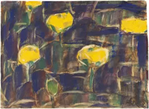 Tempera On Cardboard Gallery: Water Lilies, 1925. Creator: Rohlfs, Christian (1849-1938)