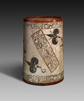 Ceramic And Pigment Collection: Water-Lily Vessel, A.D. 750 / 800. Creator: Ah Maxam