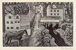 Mill Prints: The Water Mill, c1935. Creator: Eric Ravilious