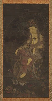 Buddhism Collection: Water-moon Avalokiteshvara, first half of the 14th century. Creator: Unknown