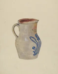 Floral Design Gallery: Water Pitcher, c. 1940. Creator: Jessie M Youngs
